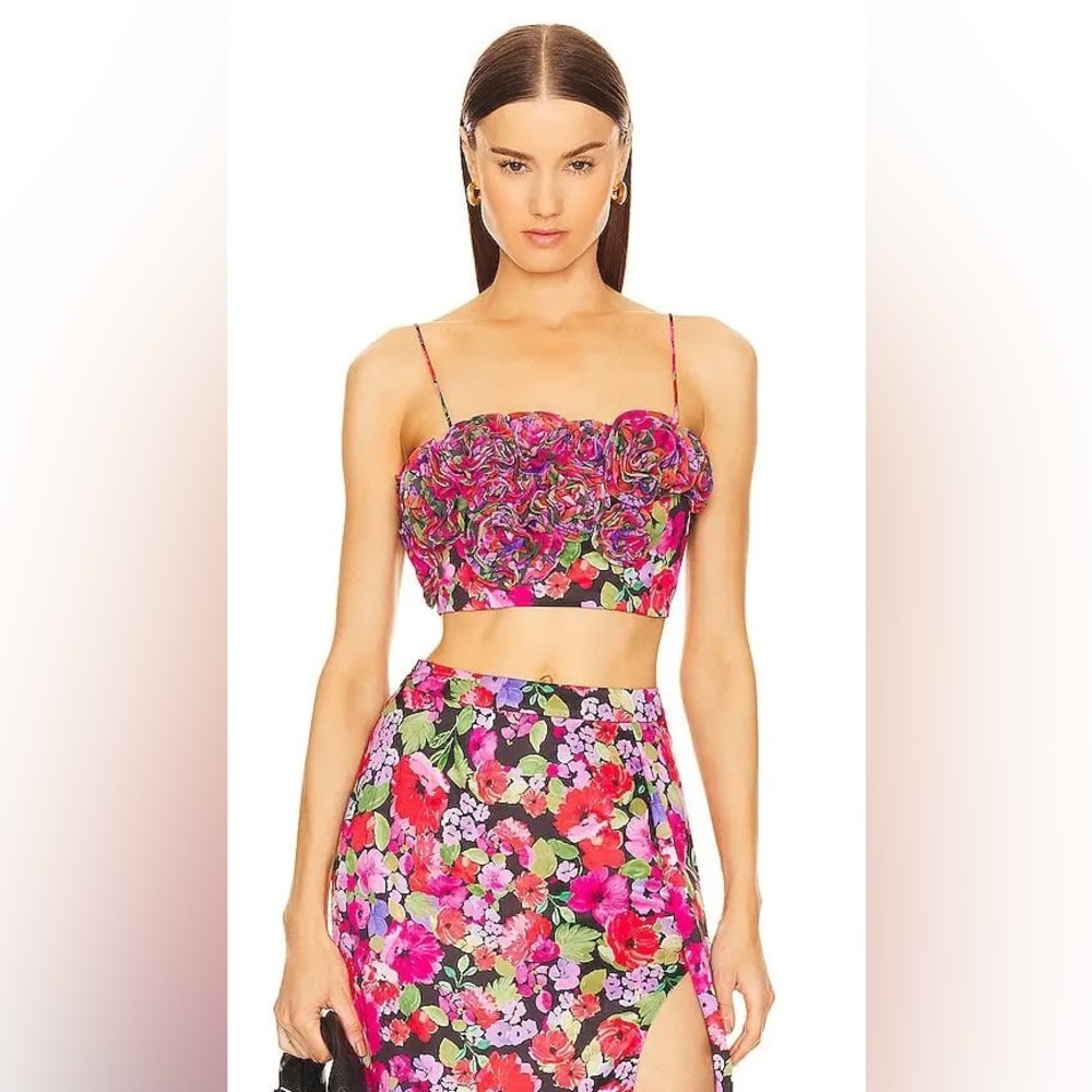 NWT AMUR Sylvie Spaghetti Strap Top in Vintage Flowers, Size 6 - Picture 2 of 10